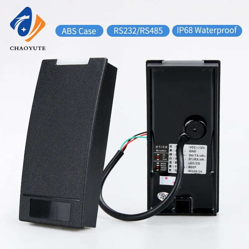 

125Khz nfc Card Reader,Anti Metal Interference ABS Shell DC12V/24V 13.56Mhz RS485/RS232 Format Waterproof Access Control Reader