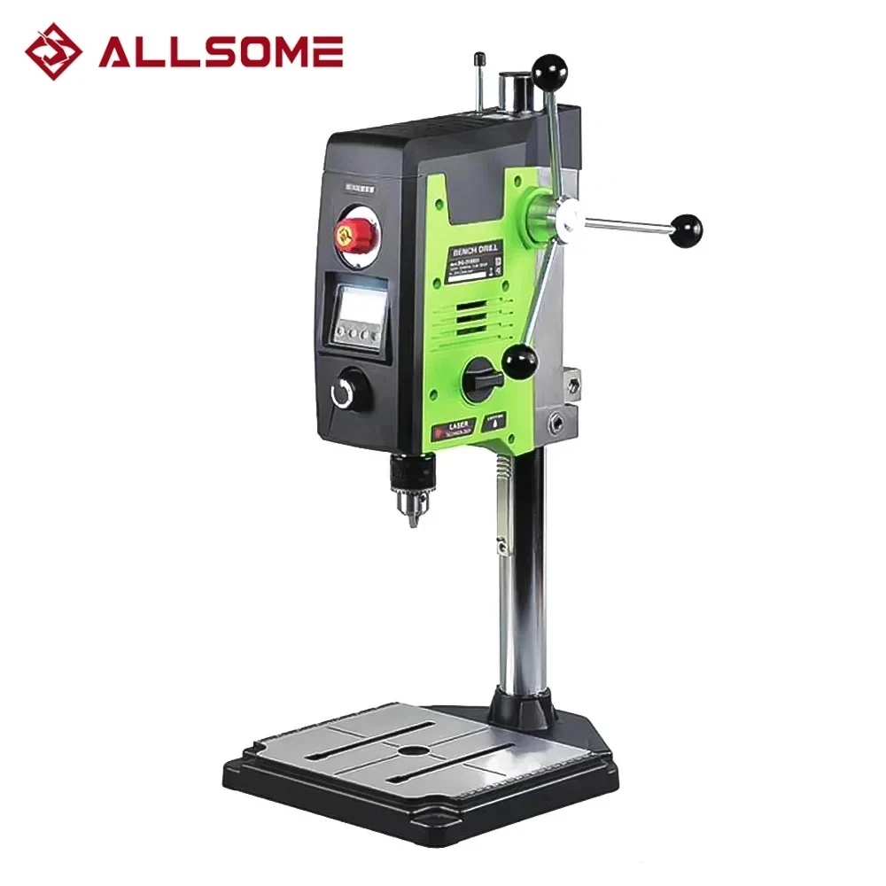 ALLSOME 800W Benchtop Drill Press 6-Speed1.5-13mm Chuck Mini Drilling Machine For Woodworking