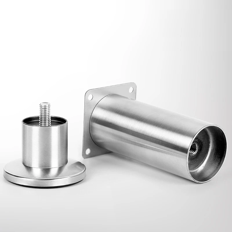 4PCS Height Adjustable Stainless Steel Furniture Feet Legs Kitchen Cabinet Sofa Legs Round Stand furniture leg