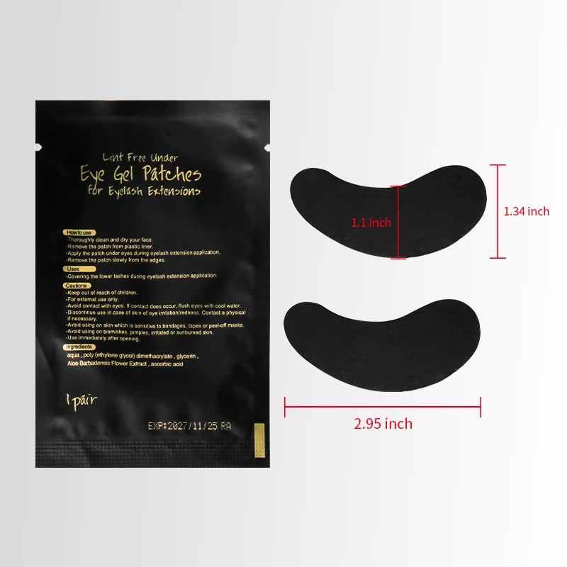 50 pares de remendos de olho preto extensão de cílios sob almofadas de olho maquiagem cílios remendo ponta adesivos almofadas para extensão de cílios almofadas uv
