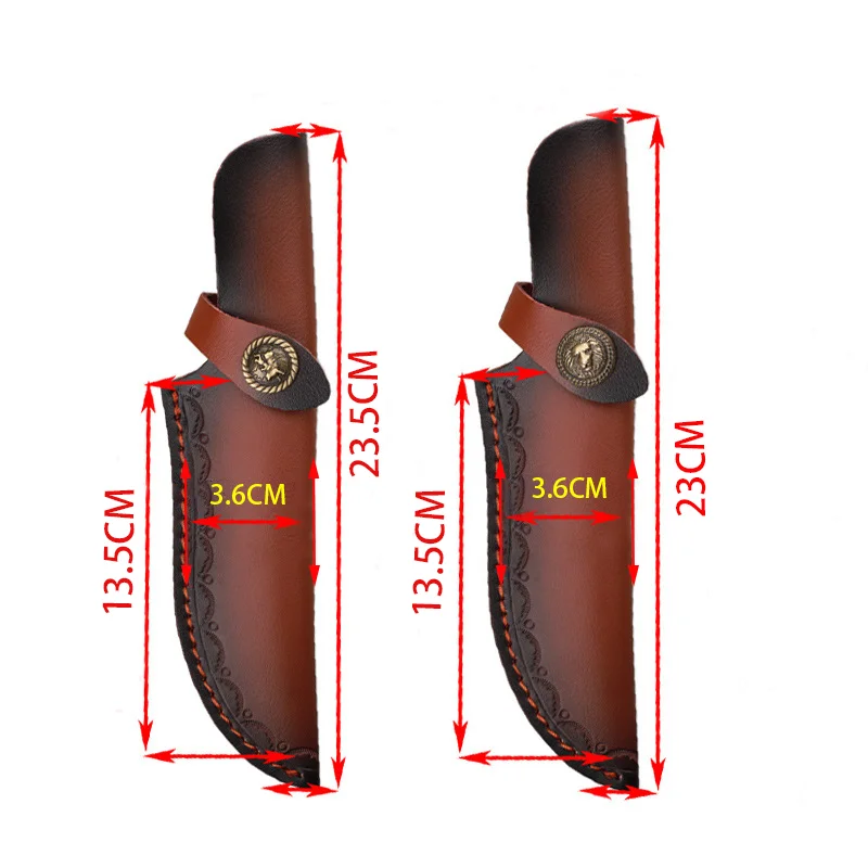 23 CM Fixed Blade Knife Straight Holder Cowhide Scabbard  Knife Cover Leather Sheath Case Hunting Knife Holsters Belt Buckle