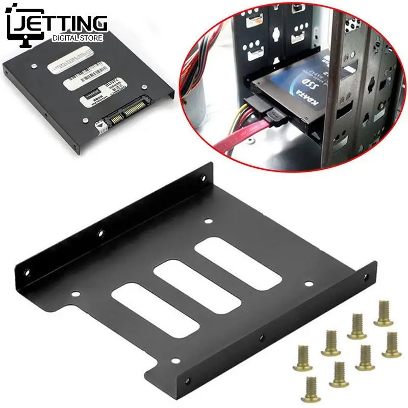 Przydatne 2.5 Cal SSD HDD do 3.5 Cal metalowy adapter do montażu uchwyt Dock 8 śrub uchwyt dysku twardego do komputera obudowa dysku twardego