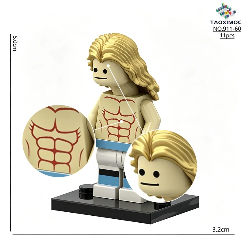 MOC New Mini‑ Action Figure Anime Famous Magic Man Football Player Cartoon Funny Character Toy Model BUilding Blocks Gift