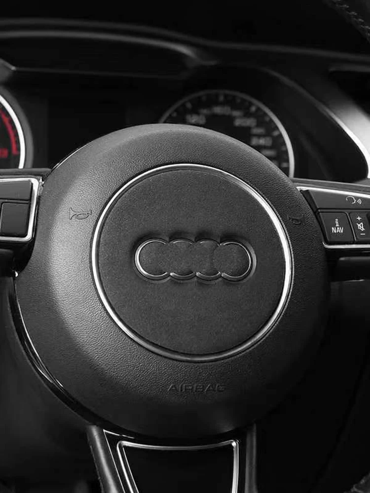 For Audi A7 A4 B6 B7 A6 C7 A3 8P 8V A8 S6 S7 S8 Q3 Q5 S3 RS3 TT Suede Steering Wheel Panel Sticker Emblem Decoration Accessories