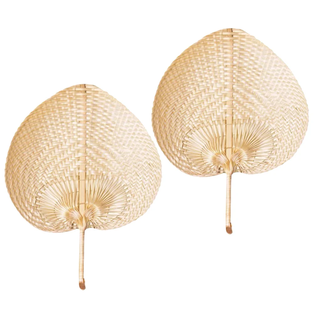 

2pcs Bamboo Woven Handmade Cooling For Summer Wall Decor Party Decoration Lightweight Handheld Fan Outdoor Indoor Use Photo Prop