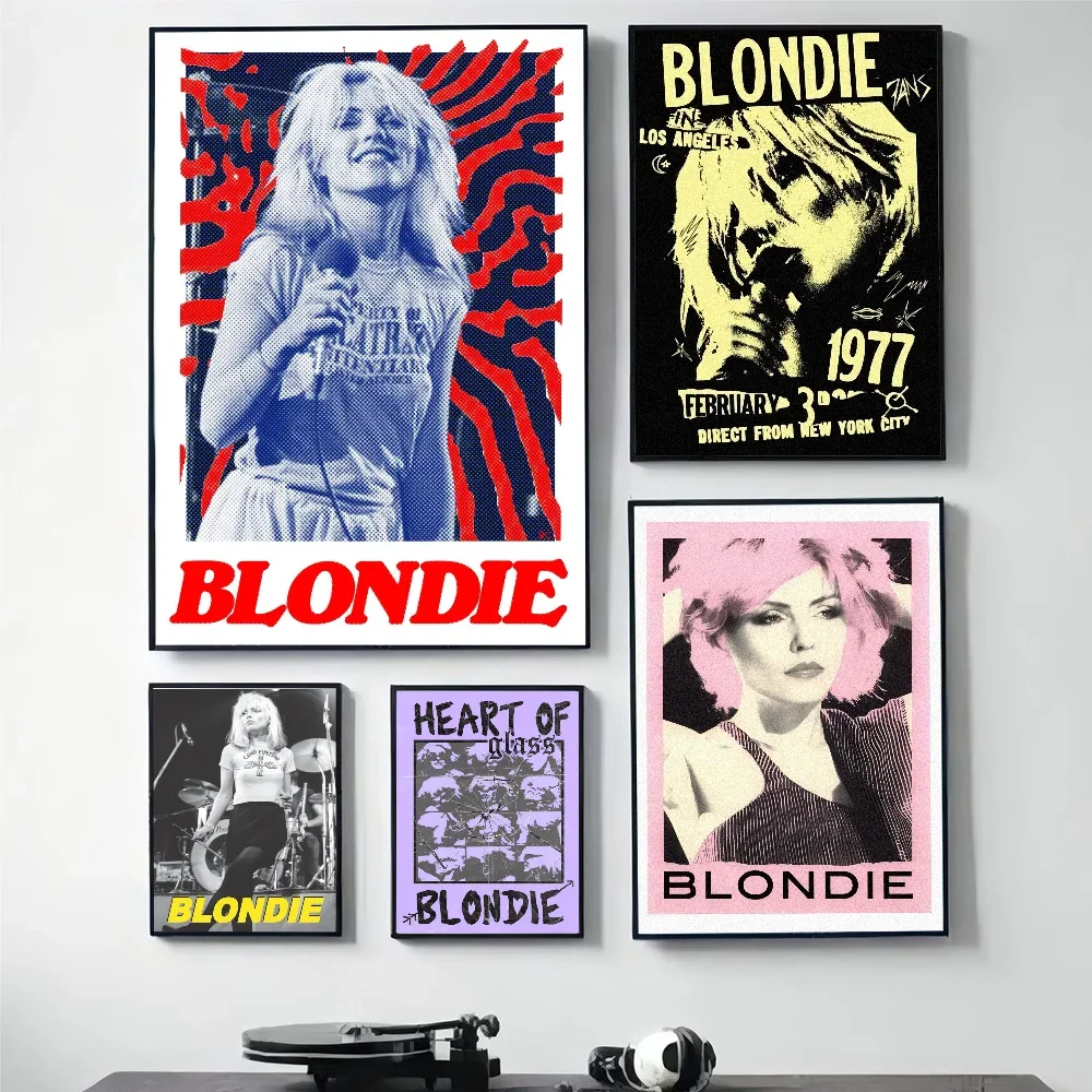 1pc Classic Retro Punk Rock Band B-Blondie Poster HD Posters Home Room Bar Cafe Decor Art Wall Painting Picture