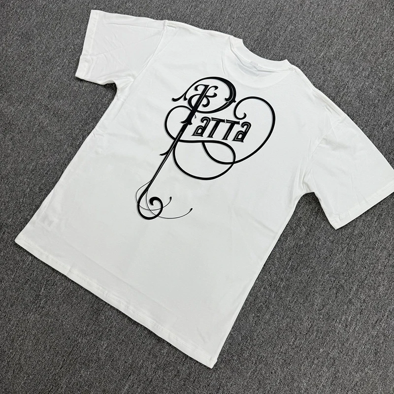 Europe American Trend Brand Patta Short-sleeved T-shirt Letter Print Men Round Neckline Couples All-match Summer Cotton T Shirts