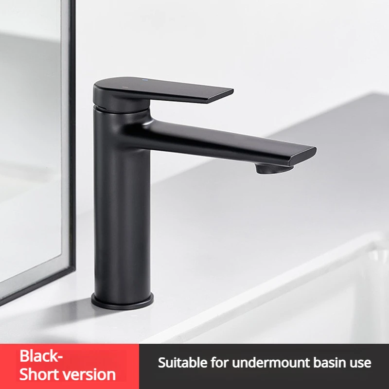 Basin Hot And Cold Water Sink Faucet Gold Bathroom Washbasin Single Hole Faucet Bass Chrome Plated Tall Short Model image 3