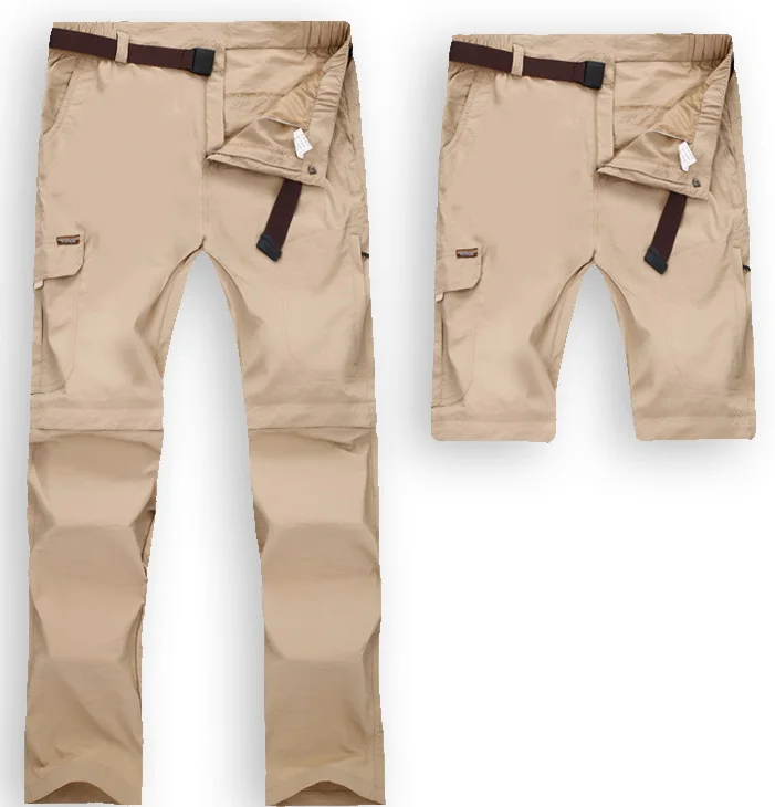 Pantaloni da esterno ad asciugatura rapida pantaloni staccabili da uomo pantaloni da trekking sportivi multitasche rimovibili ai pantaloncini