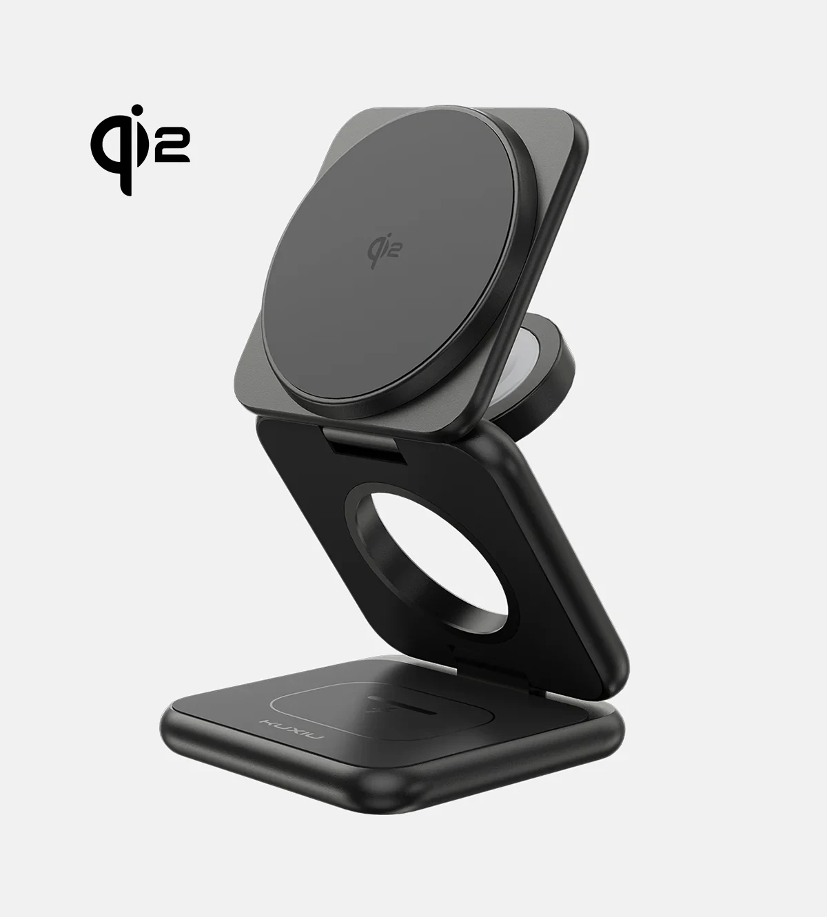 

KUXIU X40Q QI2 15W 3-In-1 Foldable Wireless Charging Station ﻿For iPhone15 14 13 12Pro/Max,Apple Watch 9/ 8/7/6/5/4/3/2，AirPods