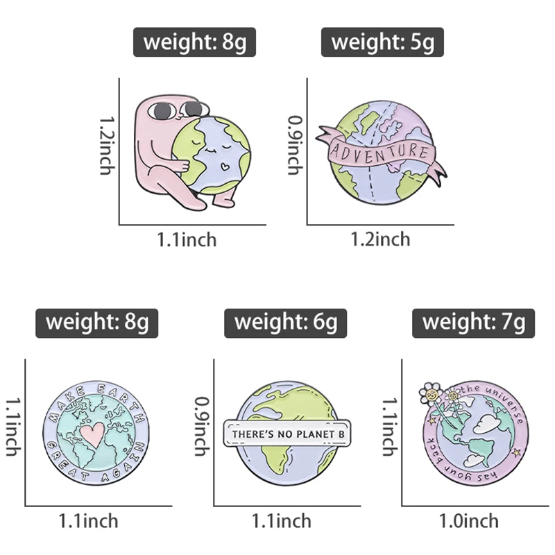 Proteggi la terra Spille smaltate personalizzate È la tua schiena L'universo Spille Distintivi da bavero Cartone animato Divertente regalo di gioielli per gli amici