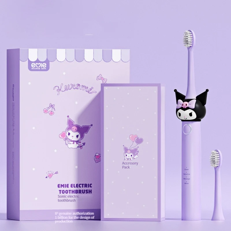 

Kawaii Sanrio Hello Kitty Electric Toothbrush Kuromi Charge Sonic Toothbrush Doll Soft Fur Aldult Anime Figure Cartoon Cute Gift