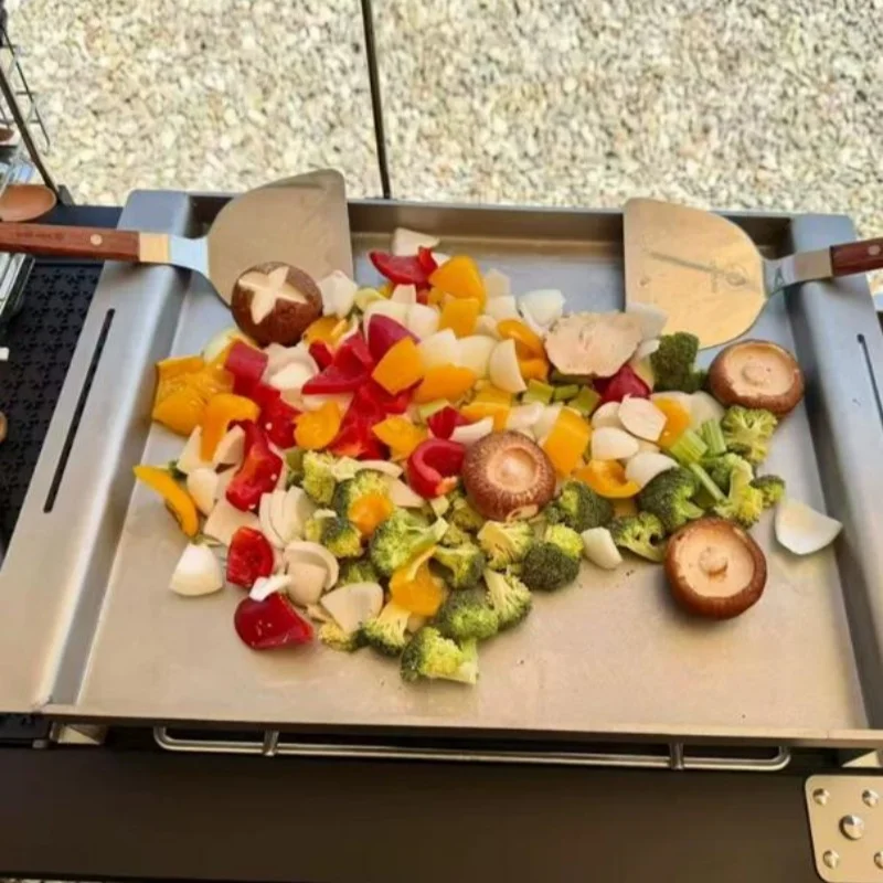 1/1.5/2 Unit Stainless Steel Grill Pan Camping IGT Table Matching BBQ Plate Multifunctional Flat Skillet Picnic cooking Pan