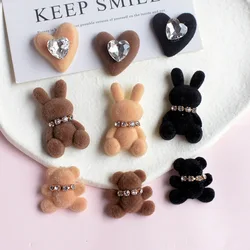 10Pc Kawaii Bear Heart Shoe Decorations Diy Rhinestone Shoelaces Charms Velvet Shoe Buckles Accessories For Sneakers Girls Gifts