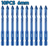 10PCS Eccentric Drill Bit Set For Glass Ceramic Tile Wall Concrete Drilling Tool 6mm Drill Bit Set Tools