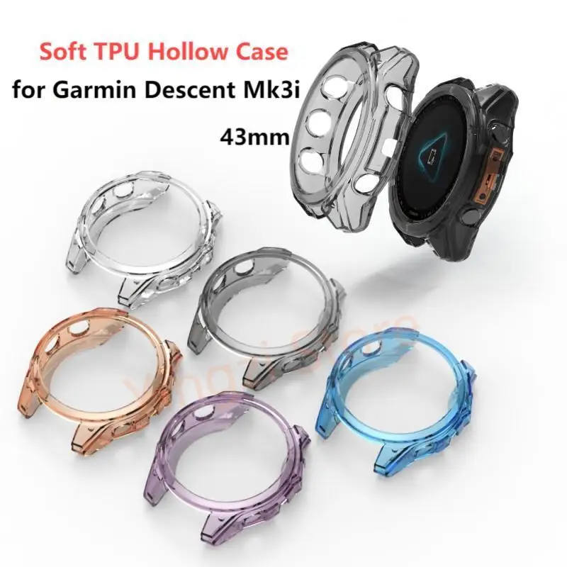 

Мягкий защитный чехол из ТПУ для Garmin Descent Mk3i 43 мм, ремешок для умных часов, полая крышка Mk 3i, защитный чехол, аксессуары для бампера