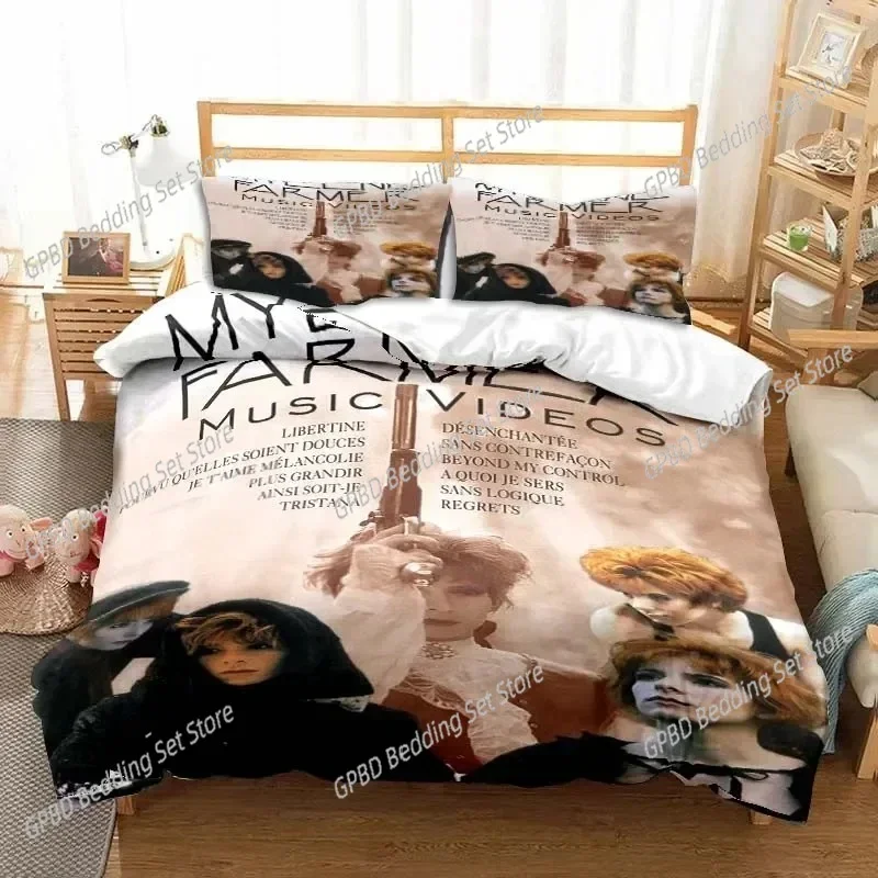 Singer Mylene Farmer Bedding Set Single Twin Double Queen King Cal King Size Bed Linen Set
