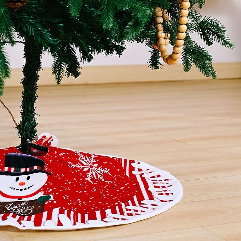 Christmas Tree Skirt Santa-Claus Xmas Tree Base Wrap Holiday Tree Ornaments Floor Mat Party For Indoor Outdoor Party