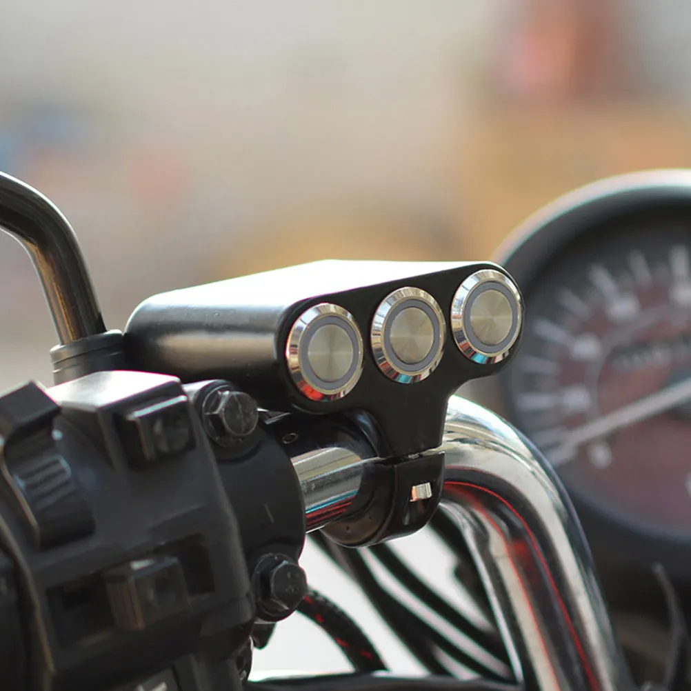 

Motorcycle 3-Position Handlebar Switch Black Sturdy Easy Install Multifunction Motorcycle Handlebar Mount Electric Car