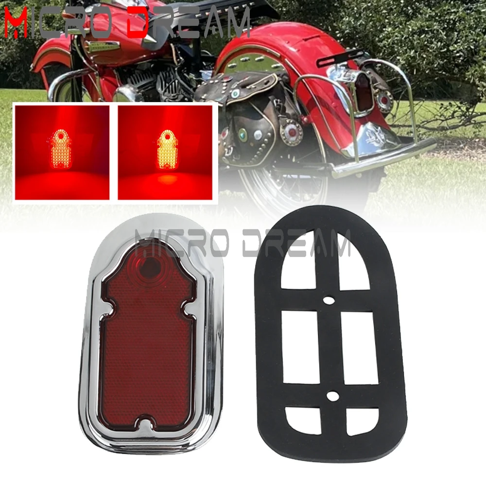 Motorcycles 12V Tombstone Tail Light Taillamp Rear Red Stop Lights For Harley Road King Steet Bob Choppers Cruisers Custom