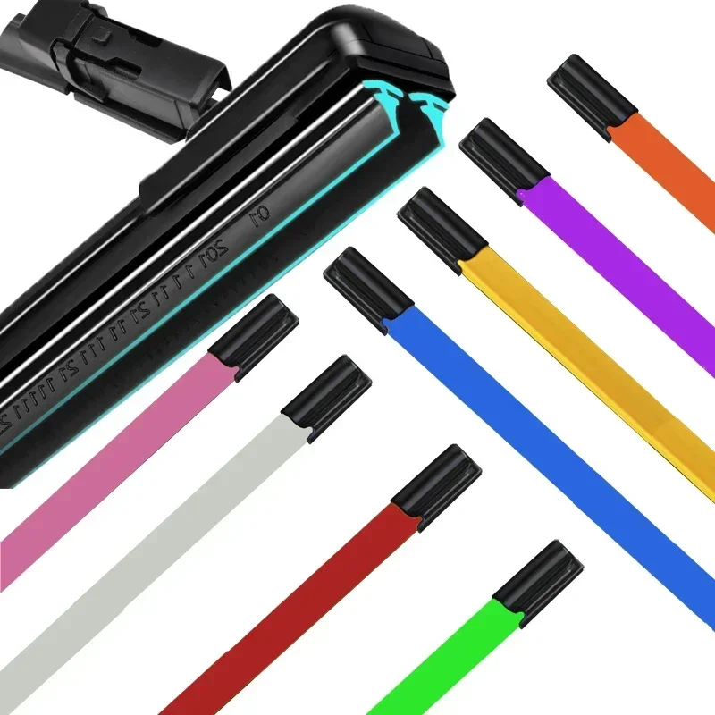 Colorful DYTL1.1 Car Windshield Wiper blades Universal Soft Double layer Rubber Frameless Bracketless 16