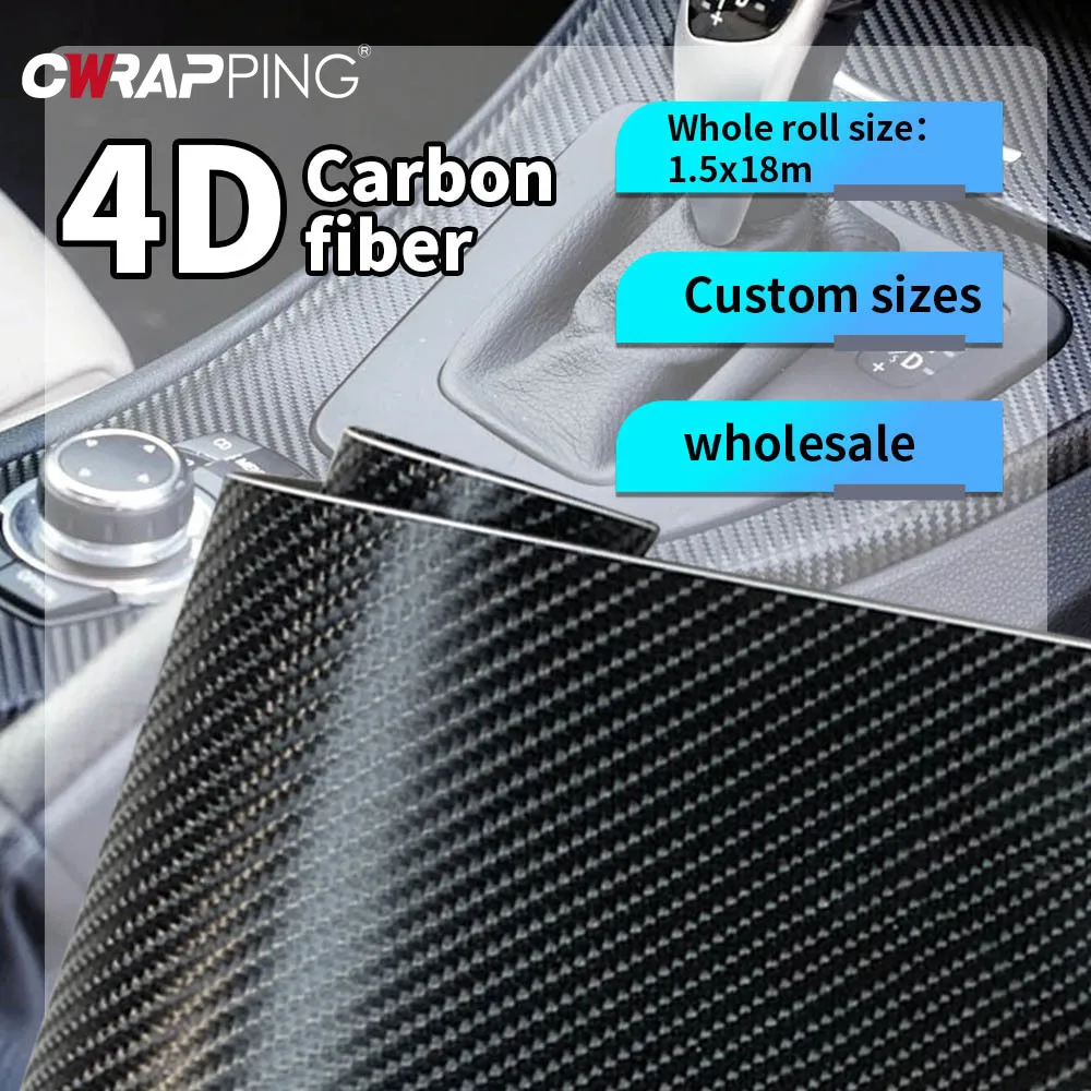 

4D Carbon Fiber Wrap Automotive Sticker 150CM Exterior Car Stickers Car Adhesive Vinyl Motorcycle Decoration Auto Accessories