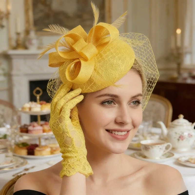 

Европейский стиль: Льняная фата с заколкой для волос, маска из перьев, головной убор для женщин, украшение для платья ципао, головной убор для банкетного платья