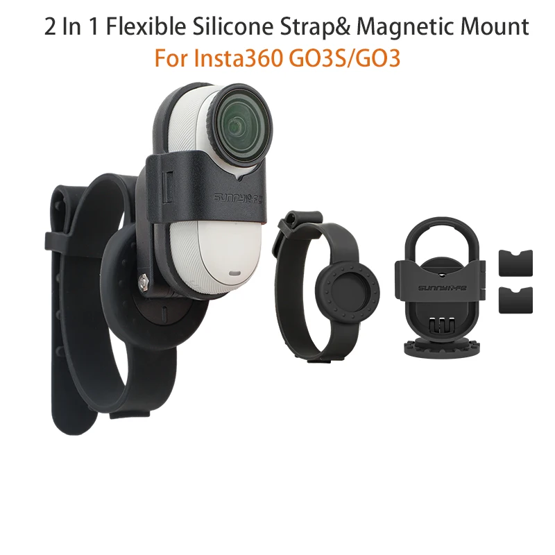 2-in-1 Magnetic Mount For Insta360 GO3/GO 3S Silicone Lacing Camera Bracket Multifunctional Band Outdoors Accessories