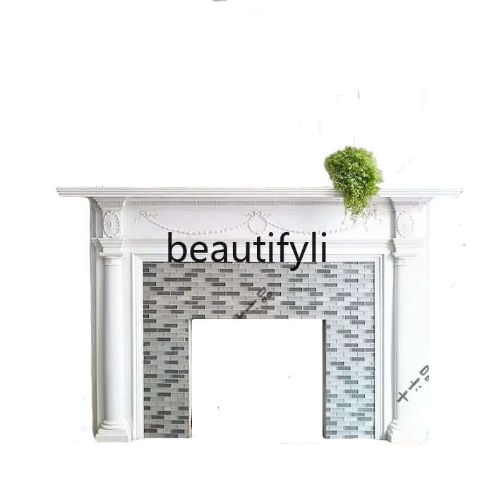 

Vintage Style Fireplace Mantel Retro French Entryway Cabinet Water Divider Cover American Decorative Cabinet