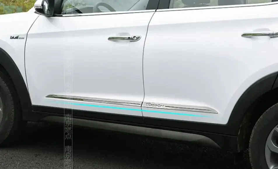 For Hyundai Tucson 2015 2016 2017 18 Stainless steel Door Body Molding Streamer Cover Trim Side Door Body Strip Decoration 4 PCS - Detail 1