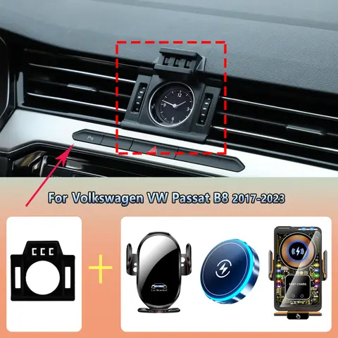 Car Phone Holder vent For Volkswagen VW Passat B8 2017 2018-2023 Wireless Charging Car charger cradle For Magsafe Accessories