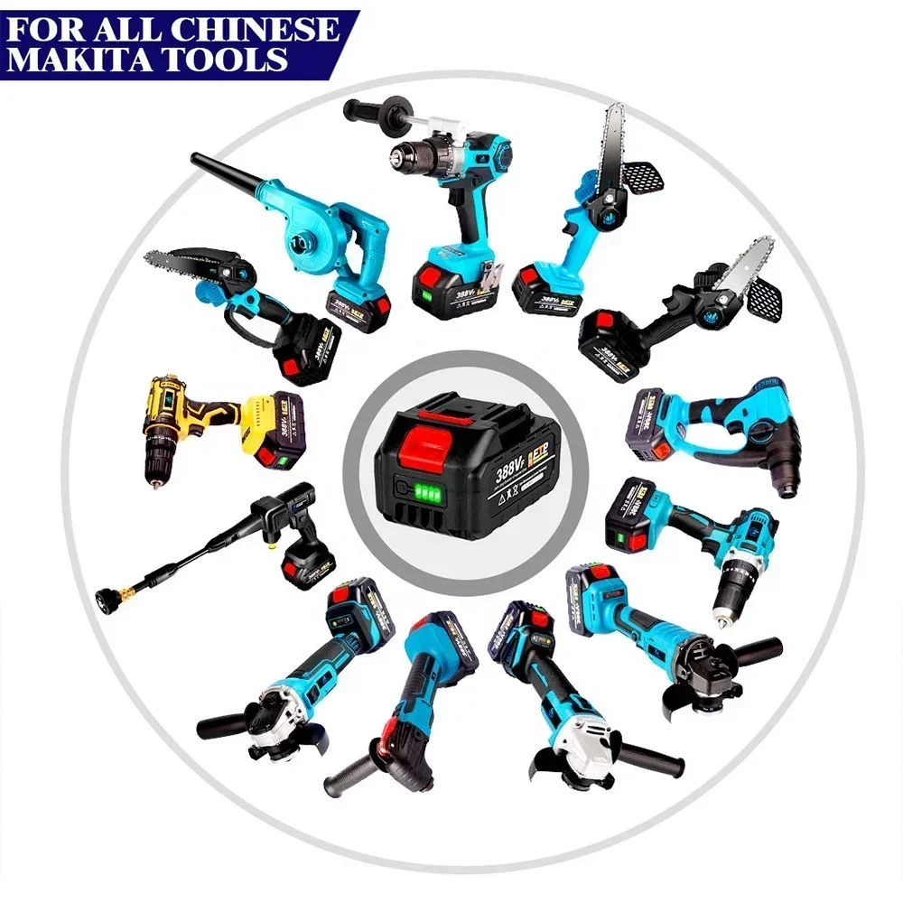 18V/21V 128VF 388VF Large Capacity Replaceable  Lithium-Ion Battery Electric Drill Power Tool Battery For Makita Battery