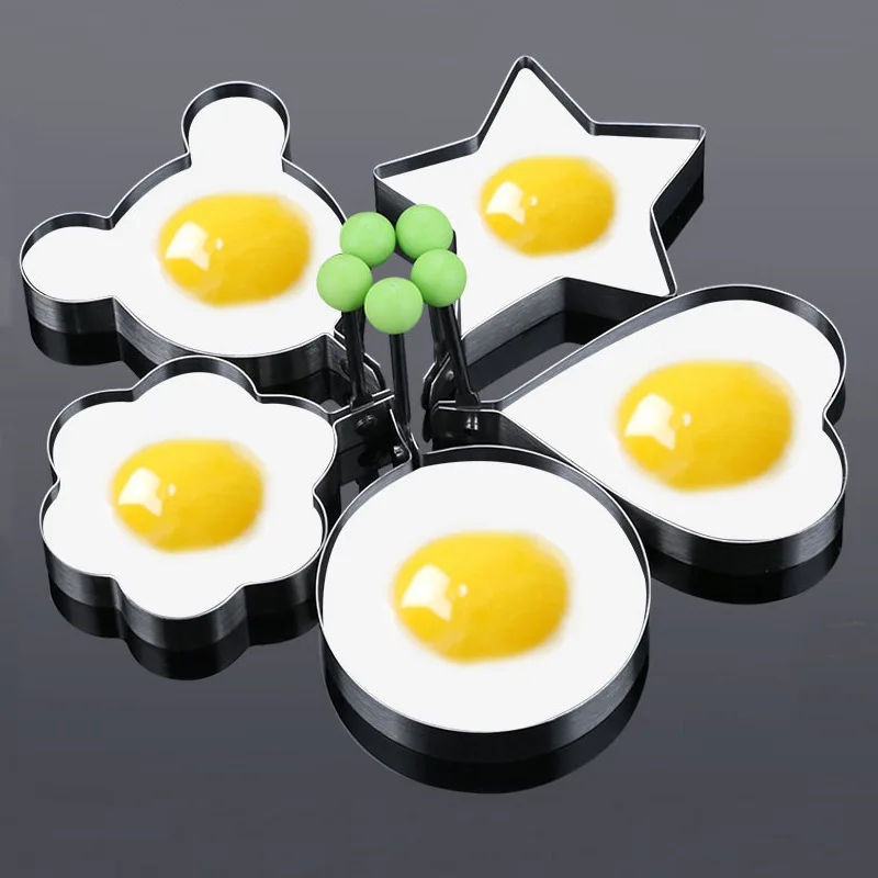 1/5PCS Stainless Steel Fried Egg Pancake Shaper Omelette Mold Mould Frying Egg Cooking Tools Kitchen Accessories Gadget surprise