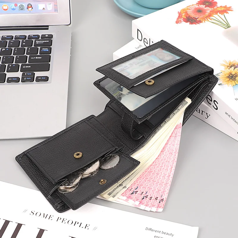 

Деловой кожаный мужской кошелек Сумка для удостоверения личности с несколькими картами Обложка для водительских прав Карман для монет Карман для монет Премиум-зажим для долларов