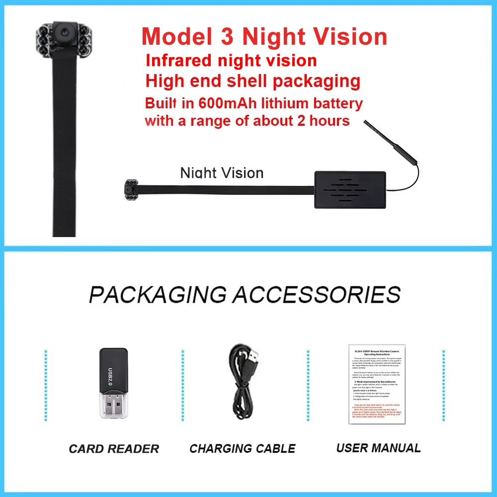 128GB HD 4K Mini DIY Camera WIFI Smartphone APP Controle Draadloze bewakingscamera Ingebouwde microfoon Beveiliging Video IP Cam - afbeelding 1