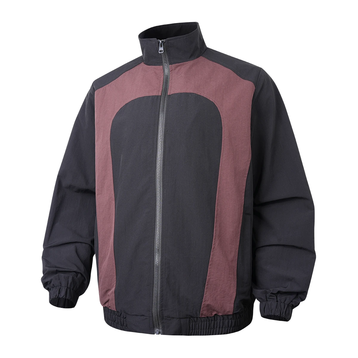 

Men's Patchwork Jacket 2026 Spring Windproof Fashion Stand Collar Jacket Comfortable Men Clothing Contrasting Color Slim Coat