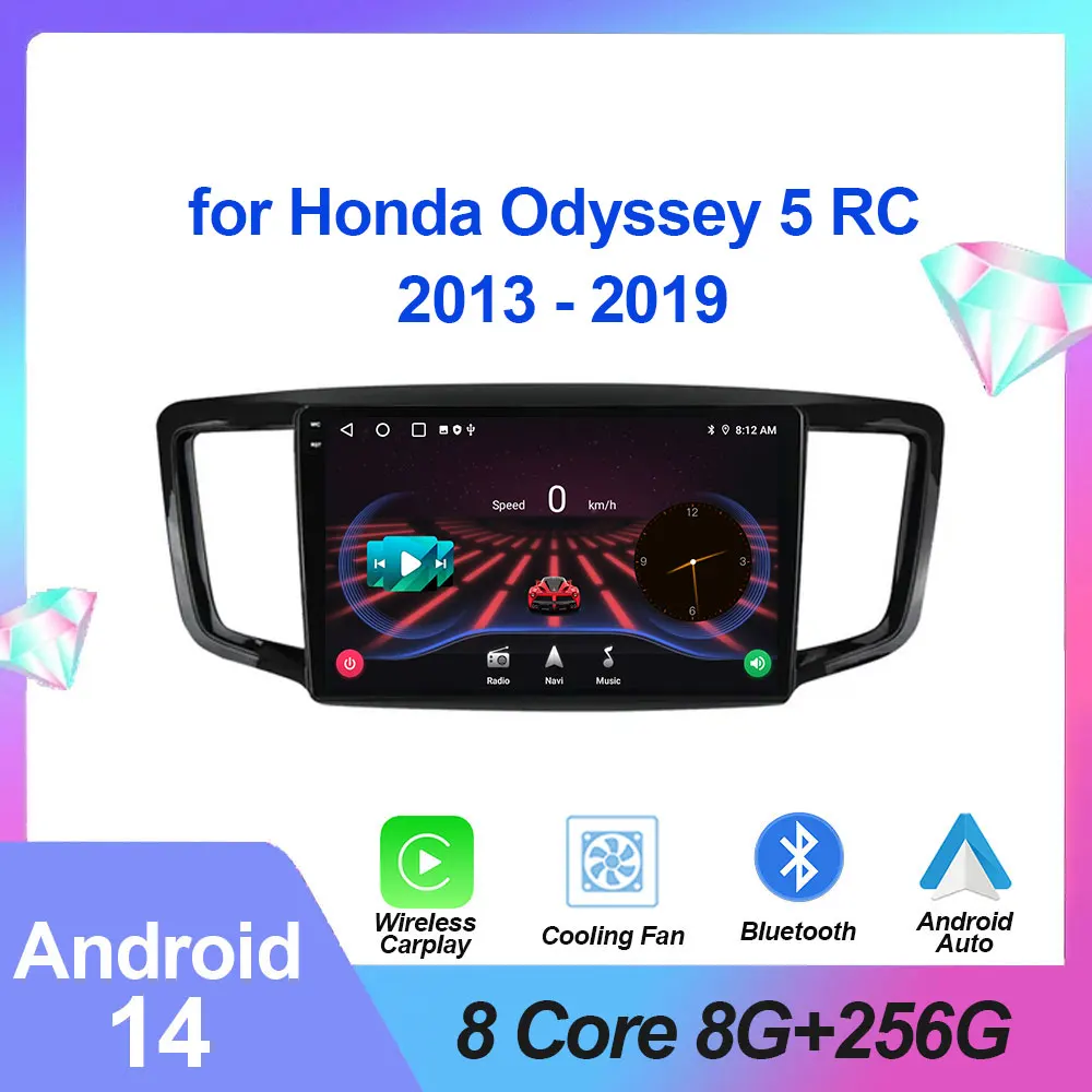 

Автомобильный радиоприемник на Android 14 для Honda Odyssey 5 RC 2013-2019, мультимедийный радиоплеер с Wi-Fi, инструменты для Carplay no 2Din