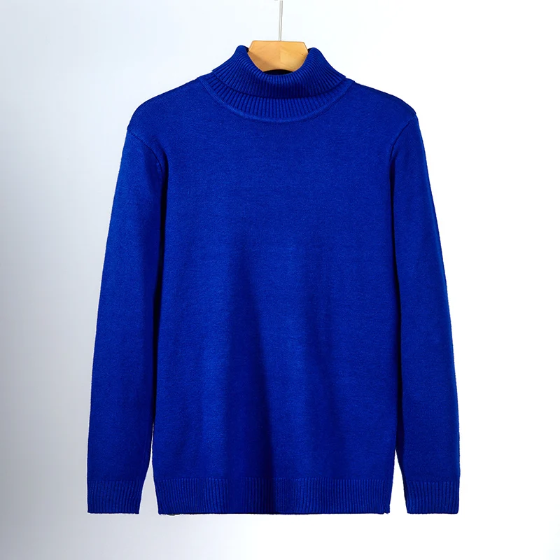 Suéter de manga larga de cuello alto para hombre, suéteres clásicos de corte ajustado, versátiles, cómodos, sólidos, trabajo de oficina, a la moda, nuevo