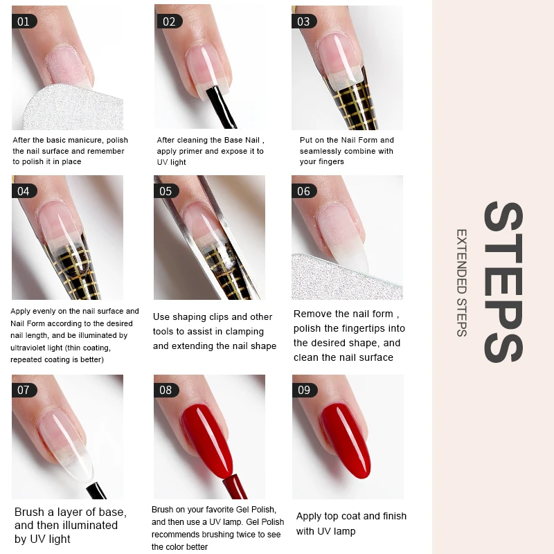 AS LED/UV Hema Free Tpo Free Builder Gel de uñas indoloro 50ml extensión de uñas transparente Gel duro fortalecedor barniz pegamento de diamantes de imitación