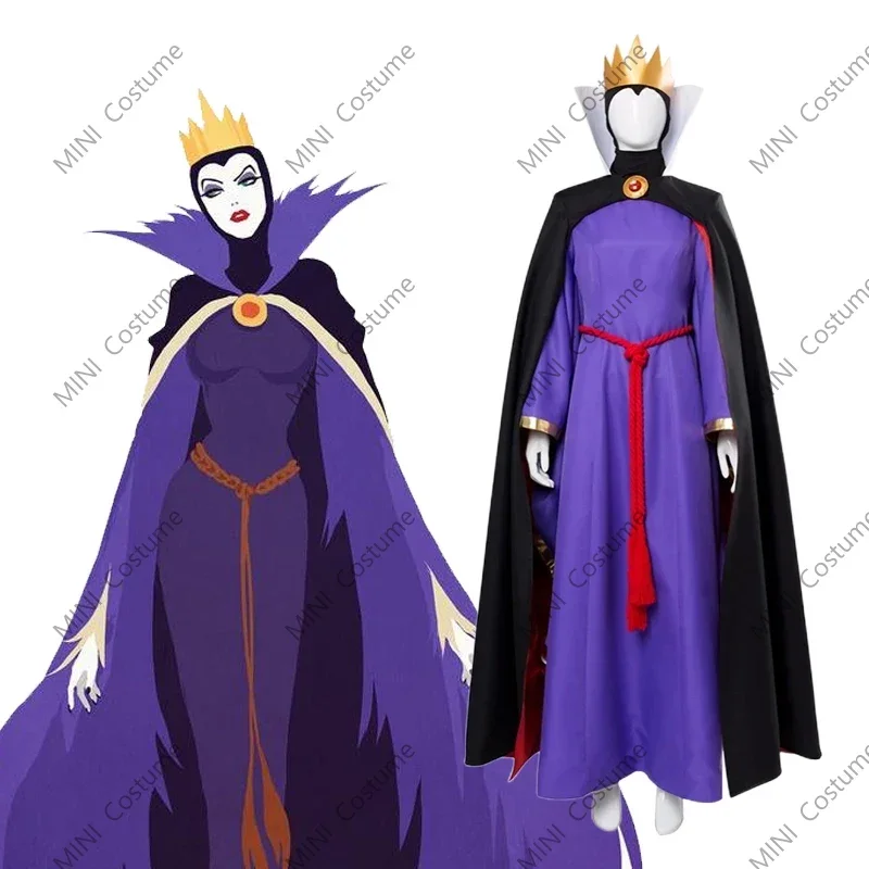 Disney Evil Queen costumi Cosplay donne vecchia strega gioco di ruolo Costume da palcoscenico adulto Halloween carnevale abiti Stage