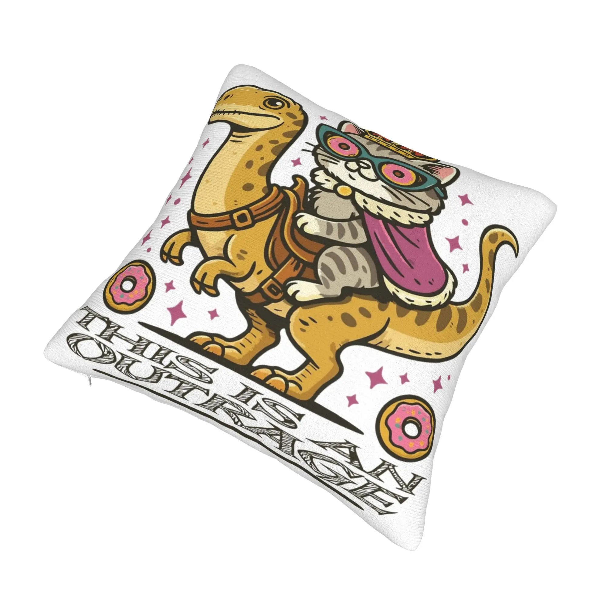 Decorative Pillowcases This Is An Outrage Princess Donut Cat  Merch Seat  Throw Pillow Case Cover Zippered Multi-Size