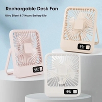 2000mAh Small Desktop Fan Super Silent USB Charging Strong Air Flow Cooling Fan with 5-speed Strong Air Flow Office Fan