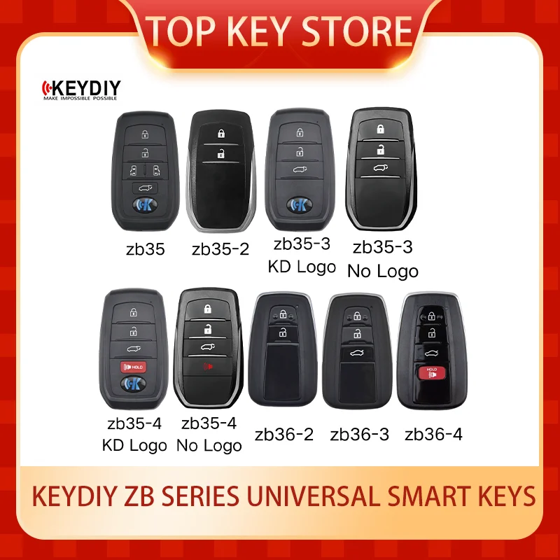 

10PCS KeyDiy Keyless Universal smart key zb35 zb35-2 zb35-3 zb35-4 zb36-2 zb36-3 zb36-4 ZB04-4 ID46/47/48/49/4A KD900/MINI/X2/X4