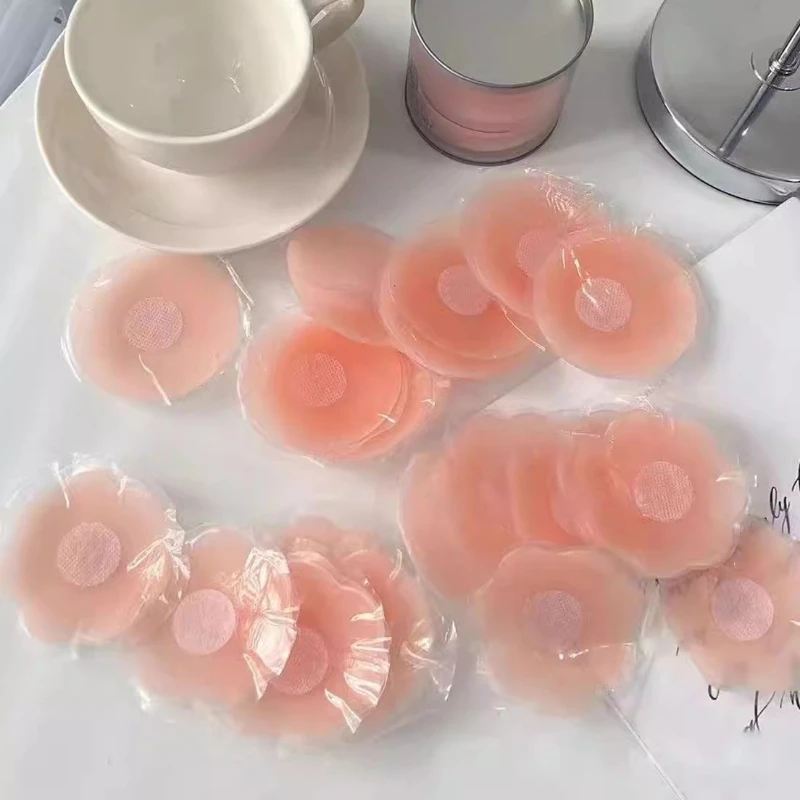 Cubrepezones de Silicona Redondos con Diseño Floral, Reutilizables, Invisibles, Impermeables, Adhesivos, para Vestidos, Bodas y Eventos Nocturnos