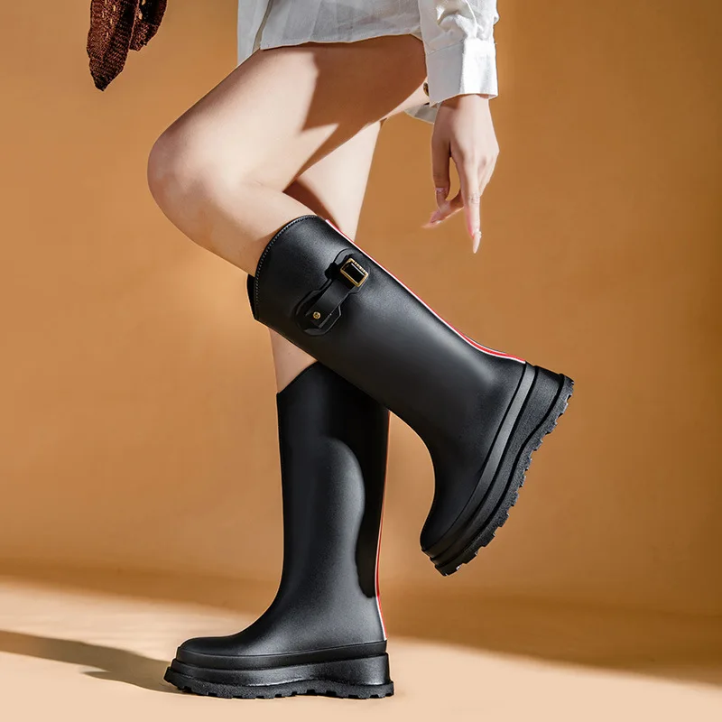 

Женские модные высокие нескользящие резиновые сапоги для взрослых, всесезонные, для активного отдыха, с длинным голенищем, для походов и защиты от воды