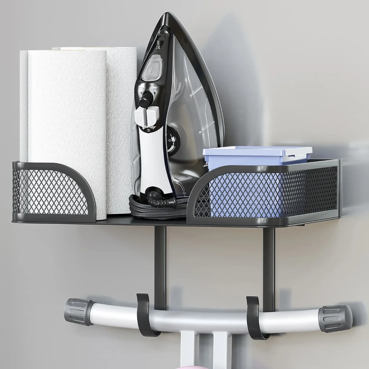 

Wall Mounted Ironing Board Holder Space Saving Storage Rack Laundry Organizer Wall Organizer Metal Bracket Home Storage Solution