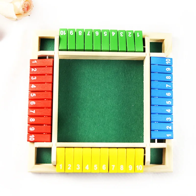 Double sided digital drinking order four sided flip game, wooden children's parent-child interaction game, calculation puzzle