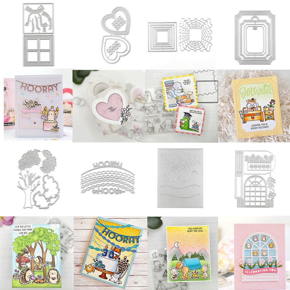 Metall-Stanzformen mit mehreren Formen, Baumprägung, gestanzt, 2024, neu, für DIY-Kartenherstellung, Scrapbooking, Bastelbedarf