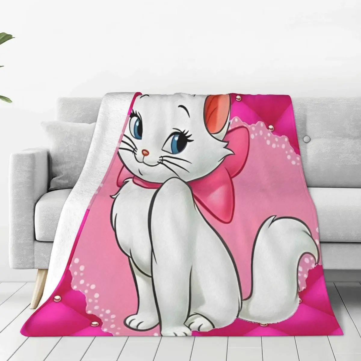 Marie Cat Cartoon Blankets Quality Warm Soft Throw Blanket Winter Travel Home Decor Street Trend Bedspread