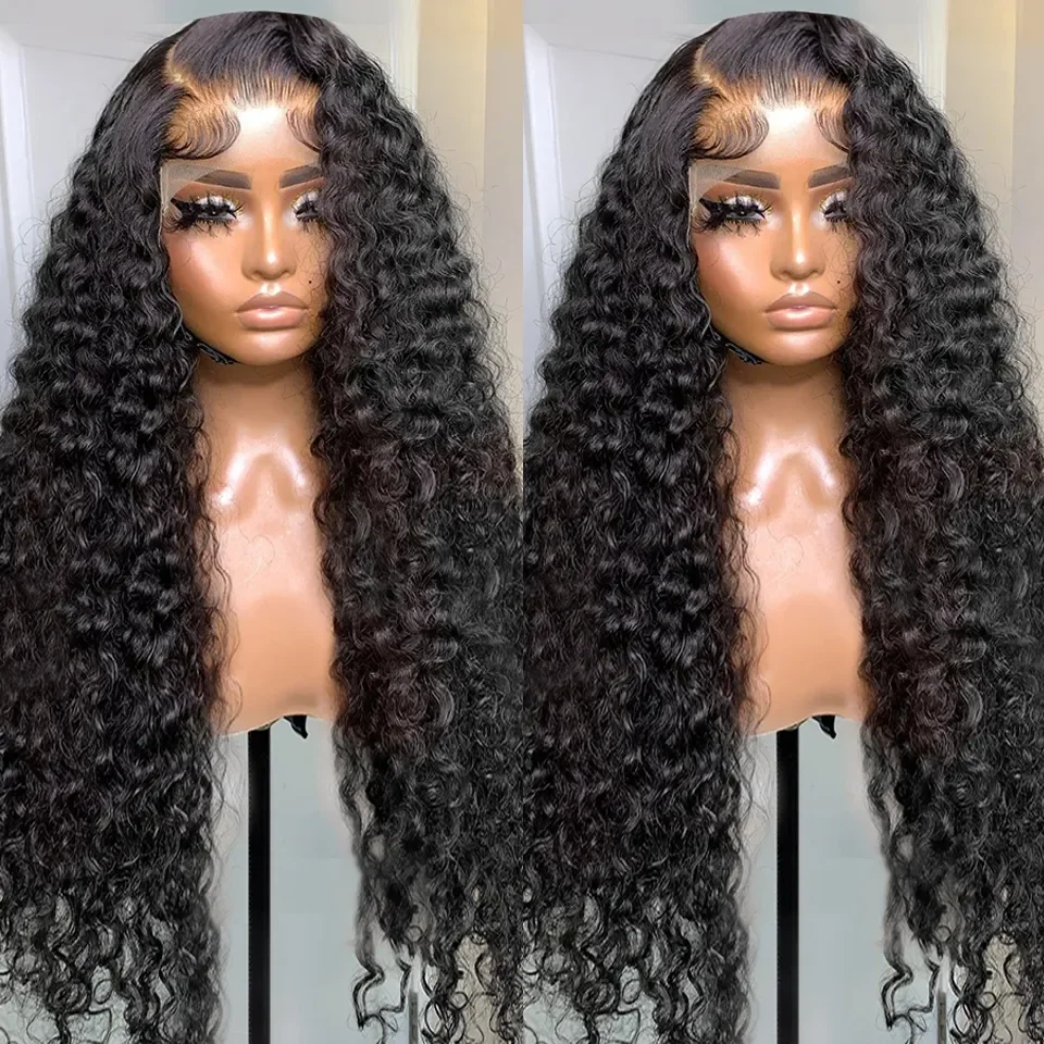 Nicelight Deep Wave Frontal Wig Brazilian Transparent Lace Front Human Hair Wigs For Women Remy Curly Lace Closure Wigs